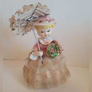 Vintage Lady Trinket Dish Mid Century Japan Lefton 1950s